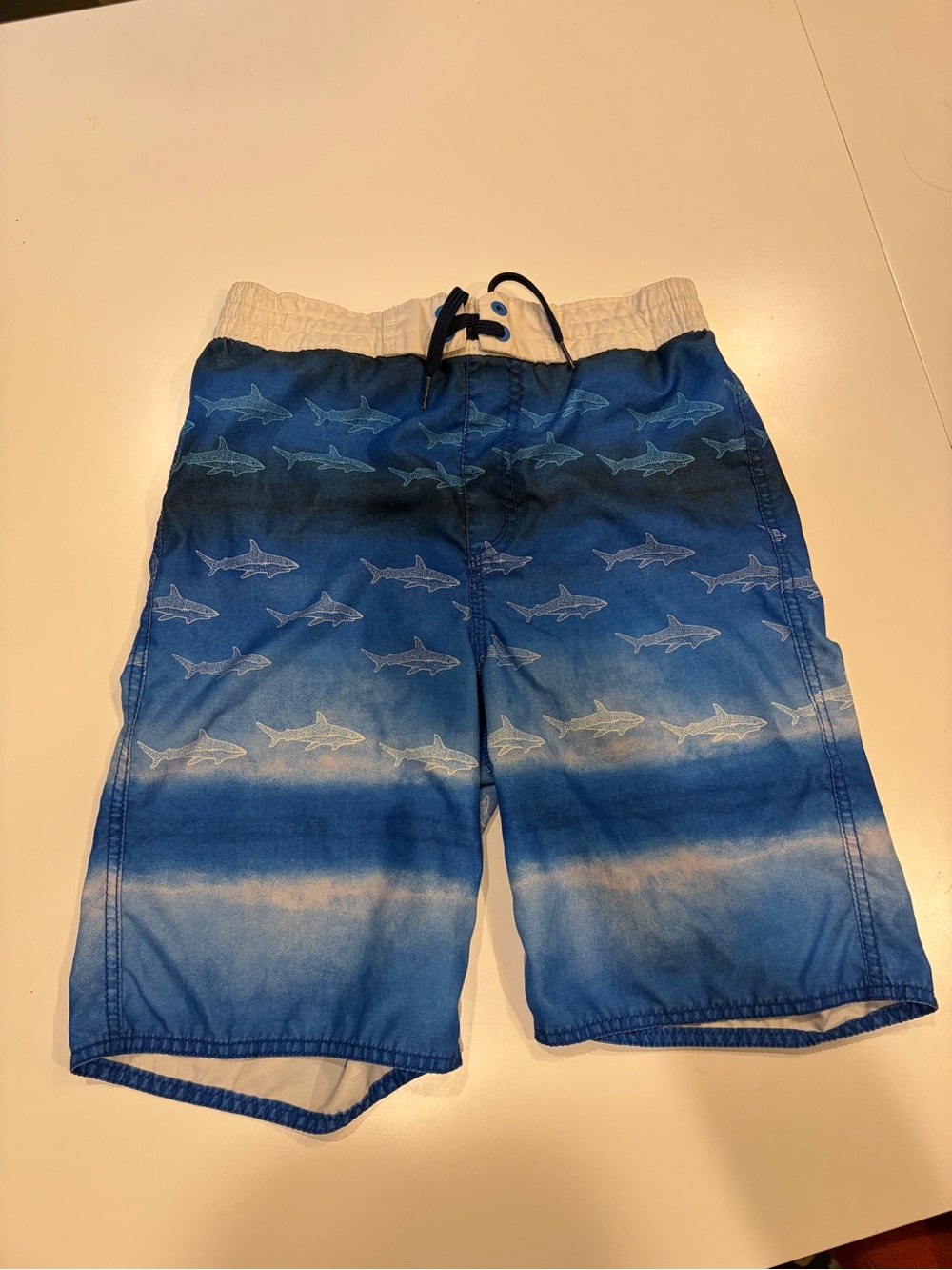 Old Navy Blue Shark-Pattern Swim Shorts